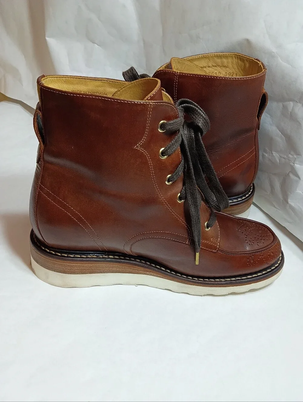 The Office of Angela Scott Mr. Ryan wedge chukka boots 38.brown leather lace up